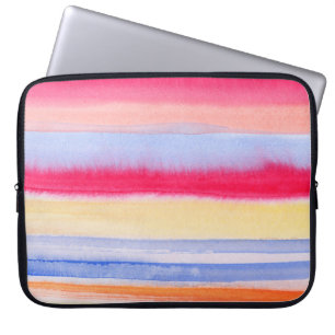 Aquarellfarbige Streifen.streifen,aquarell,aqua Laptopschutzhülle