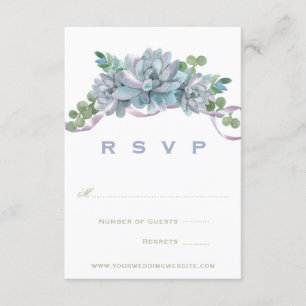Aquarellfärbung Echeveria mit Lila UAWG RSVP Karte