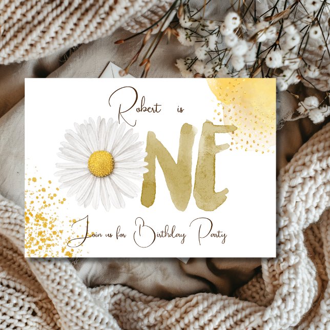 Aquarellfärbung erste Geburtstagsfeier Einladung (Von Creator hochgeladen)