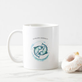 Aquarellfärbung Fische Astrologie Zodiac-Zeichen | Kaffeetasse