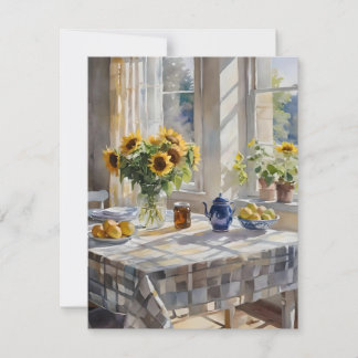 Aquarellfarm Küchentisch A Feiertagskarte