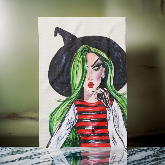 Aquarellfashion Hexenmeister Geschirrtuch (Von Creator hochgeladen)