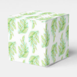 Aquarellfeder verlasse grüne Gastgeschenk Hochzeit Geschenkschachtel