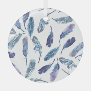 Aquarellfedern: nahtlos luftiges Muster. Ornament Aus Glas