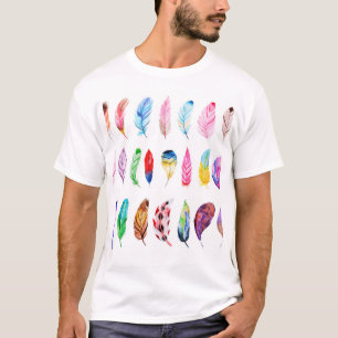 Aquarellfedern: Schöne Vintage-Kollektion. T-Shirt