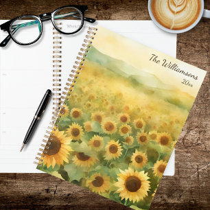 Aquarellfeld der Sonnenblumen Planer