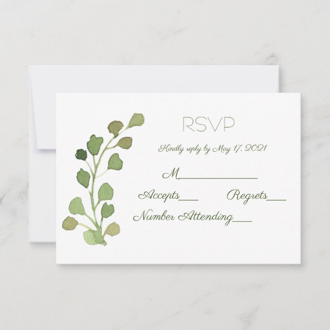 Aquarellfeld RSVP Karte (Vorderseite)