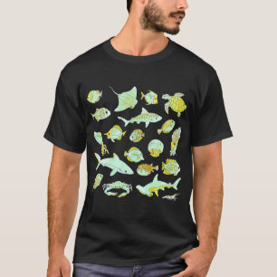 Aquarellfisch Gelb T-Shirt