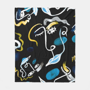 Aquarellflächen und geometrische Formen abstrakt k Fleecedecke
