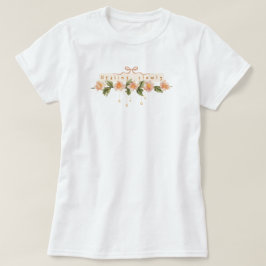 Aquarellflora rosa Coquette motivierend T-Shirt