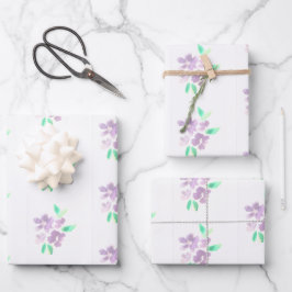 Aquarellflöten Hochzeitskunst Lila gekleidet Geschenkpapier Set