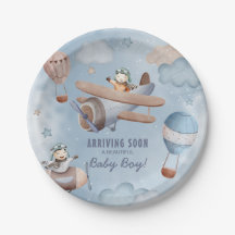 Aquarellflugzeug Aviation Boy Babydusche