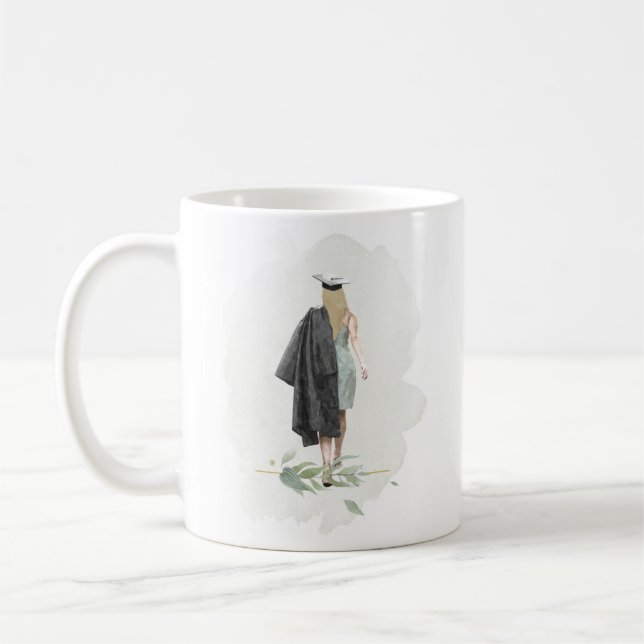 Aquarellfolien-Abschluss Inspiration Zitat Kaffeetasse (Links)