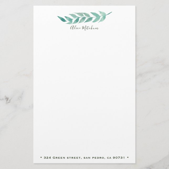 Aquarellfolien ⎢ Personalisiertes Geschirr Briefpapier (Vorderseite)