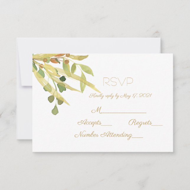 Aquarellfolien RSVP Karte (Vorderseite)