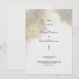 Aquarellformen Grüner Glitzer Einladung zur Hochze
