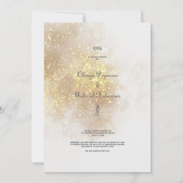 Aquarellformen Rose Glitzer Hochzeit Einladung