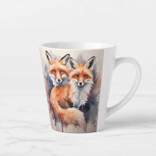 Aquarellfox Duo Milchtasse (Rechts)