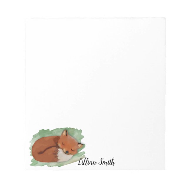 Aquarellfox Notepad Notizblock (Vorderseite)