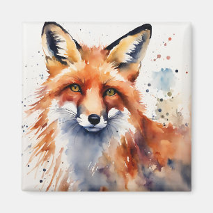 Aquarellfoxportrait Magnet
