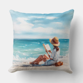 AQUARELLFRAU, DIE AM STRAND LIESS KISSEN