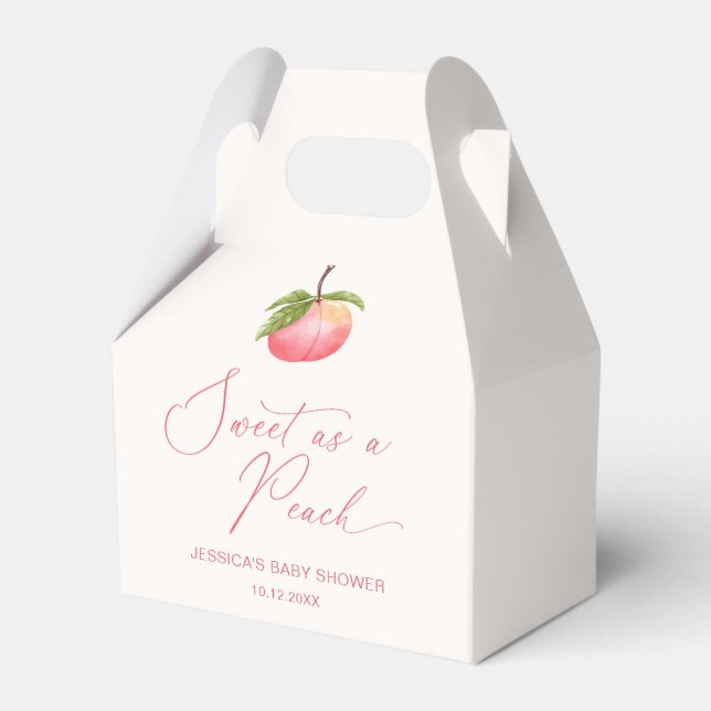 Aquarellfrucht Sweet als Peach Baby Dusche Geschenkschachtel (Vorderseite)