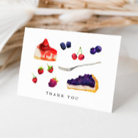 Aquarellfrüchte und Kuchen Vielen Dank