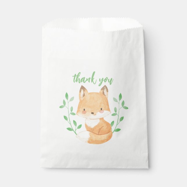 Aquarellfuchs Babydusche Geschenktütchen (Vorderseite)
