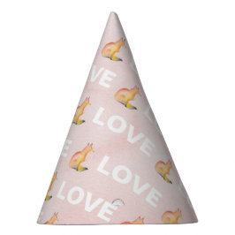 Aquarellfuchs und Liebe Partyhütchen