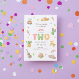 AquarellFun Mexikanisches Fiesta 2. Geburtstags-Pa Einladung