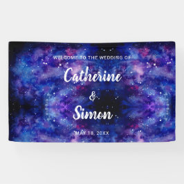 Aquarellgalaxie Begrüßungshandschrift Banner