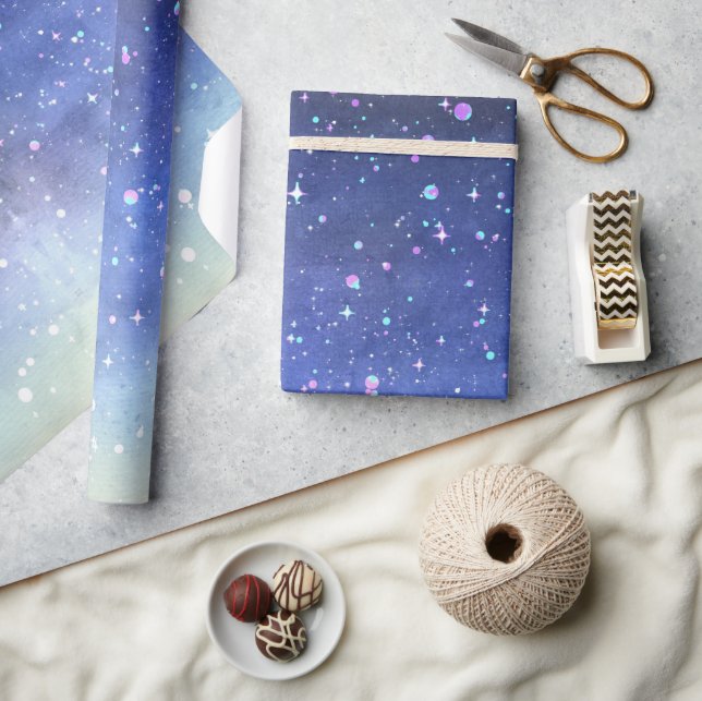 Aquarellgalaxie Geschenkpapier (Kunsthandwerk)