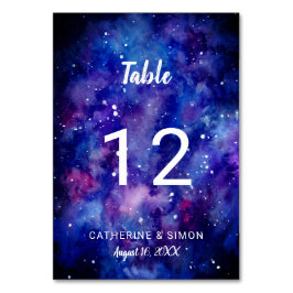 Aquarellgalaxie Sternensterne Nachtkonstellationen Tischnummer