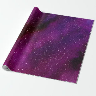 Aquarellgalaxien lila rosa geschenkpapier