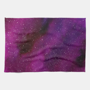 Aquarellgalaxien lila rosa geschirrtuch