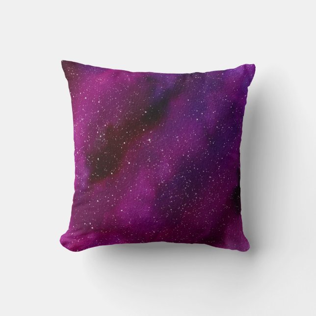 Aquarellgalaxien lila rosa kissen (Vorderseite)