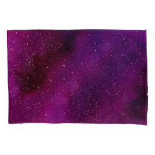 Aquarellgalaxien lila rosa kissenbezug