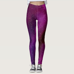 Aquarellgalaxien lila rosa leggings