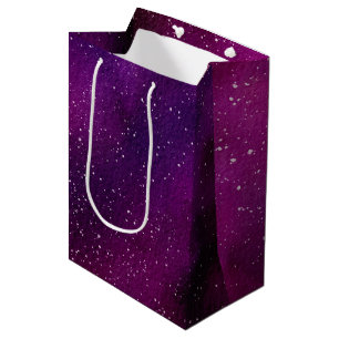 Aquarellgalaxien lila rosa mittlere geschenktüte