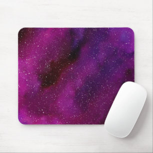 Aquarellgalaxien lila rosa mousepad