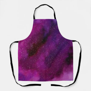 Aquarellgalaxien lila rosa schürze