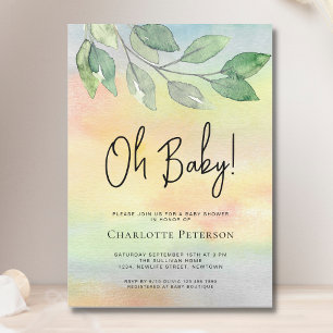 Aquarellgarn Oh Baby-Dusche Einladung