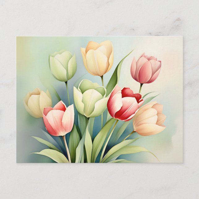 Aquarellgarten auf dem Gehöft Grün Postkarte (Vorderseite)