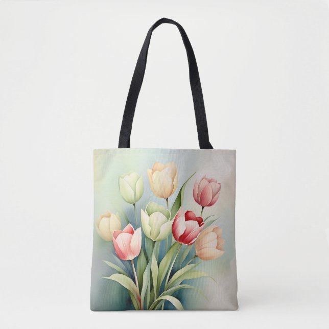 Aquarellgarten auf dem Gehöft Grün Tasche (Vorderseite)