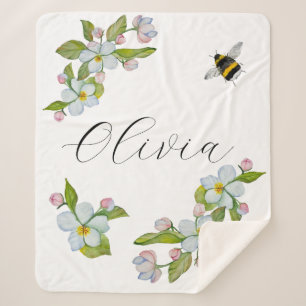 Aquarellgarten Blume und Hummeln. Sherpadecke