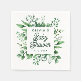 Aquarellgarten Botanische Babydusche Serviette