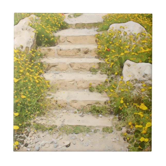 Aquarellgarten Fliese (Vorderseite)
