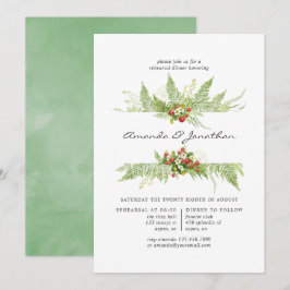 Aquarellgarten Hochzeit Probe Abendessen Einladung