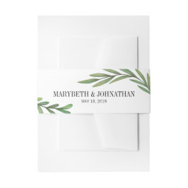 Aquarellgarten Hochzeitsfeier Einladung Bauchband Einladungsbanderole
