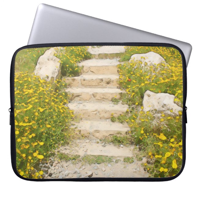 Aquarellgarten Laptopschutzhülle (Vorderseite)